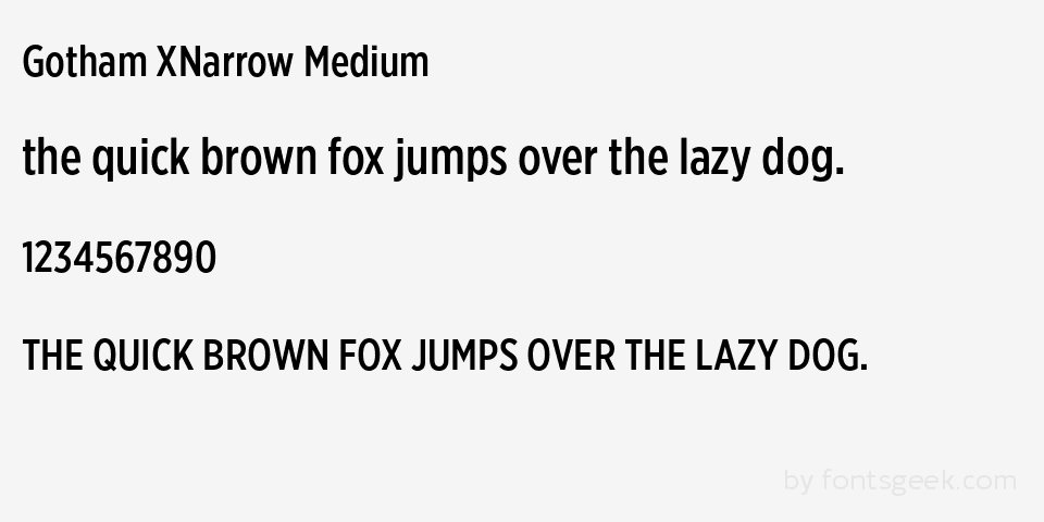 Шрифт Gotham Screen Smart Extra Narrow